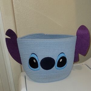 Disney Stitch Light Blue Rope Storage Basket with Purple Ears